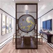 Vách ngăn inox màu kết hợp kinh hoa văn