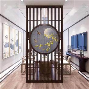 Vách ngăn inox màu kết hợp kinh hoa văn