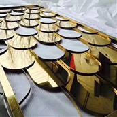 Vách ngăn bình phong inox màu 040